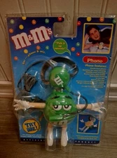 Vintage Green M&M's Miniature Hands Free Land Line Phone & Mic Set