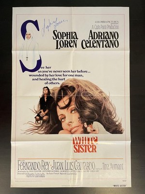 SOPHIA LOREN SIGNED AUTOGRAPH WHITE SISTER ORIGINAL 27''x41'' FS POSTER ONE SHEET