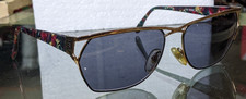 Vintage Laura Biagiotti T635/S Multicolor Gold Black Oval Sunglasses 80's 90's