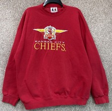 Vintage 90s Logo Athletic NFL Mens XL Kansas City Chiefs Embroidered Sweatshirt