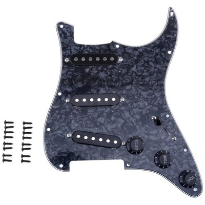 Loaded Pickguard for Electric Guitar, Black Pearl