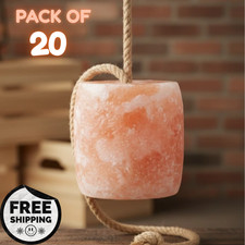Himalayan Salt Lick Block on Rope 5 lbs  Pack of 20 Natural Horse Mineral Block