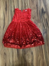Little Girl Cat  Jack Red Sequin holiday dress size 4-5T