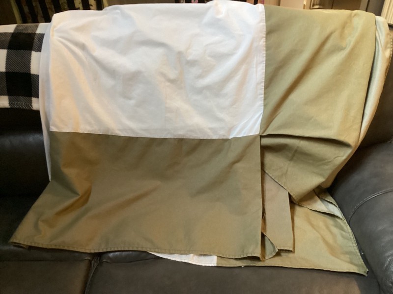 Charter Club Split Corner Queen Bed Skirt Dust Ruffle Olive Green 16" Drop