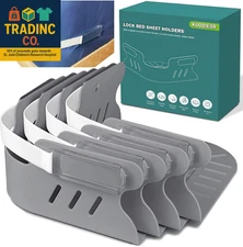 Bed Sheet Holders for Corners, Heavy Duty Fitted Sheet Holder with Lock Fastener