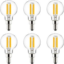 Sunlite LED G16.5 Filament Style Globe Light Bulb 6W(60W=) E12 Base 120V  6-Pack
