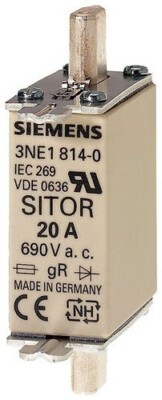 3x Siemens SITOR-Sicherungseinsatz 3NE1817-0 50A / Inhalt : 3 Stück / Neu OVP