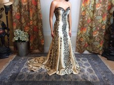 Tony Bowls Ivory Beaded Pageant Gown, Size 0