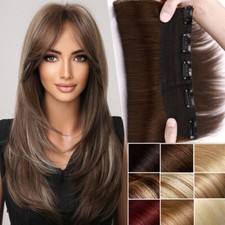 Clip In Human Remy Hair Extensions One Piece Straight Weft Long 12 14 16 18 20in