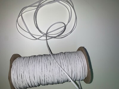 US Seller Ship Fast 1/8'' White Elastic 4 Face Masks/Crafts Project 10 Yards 