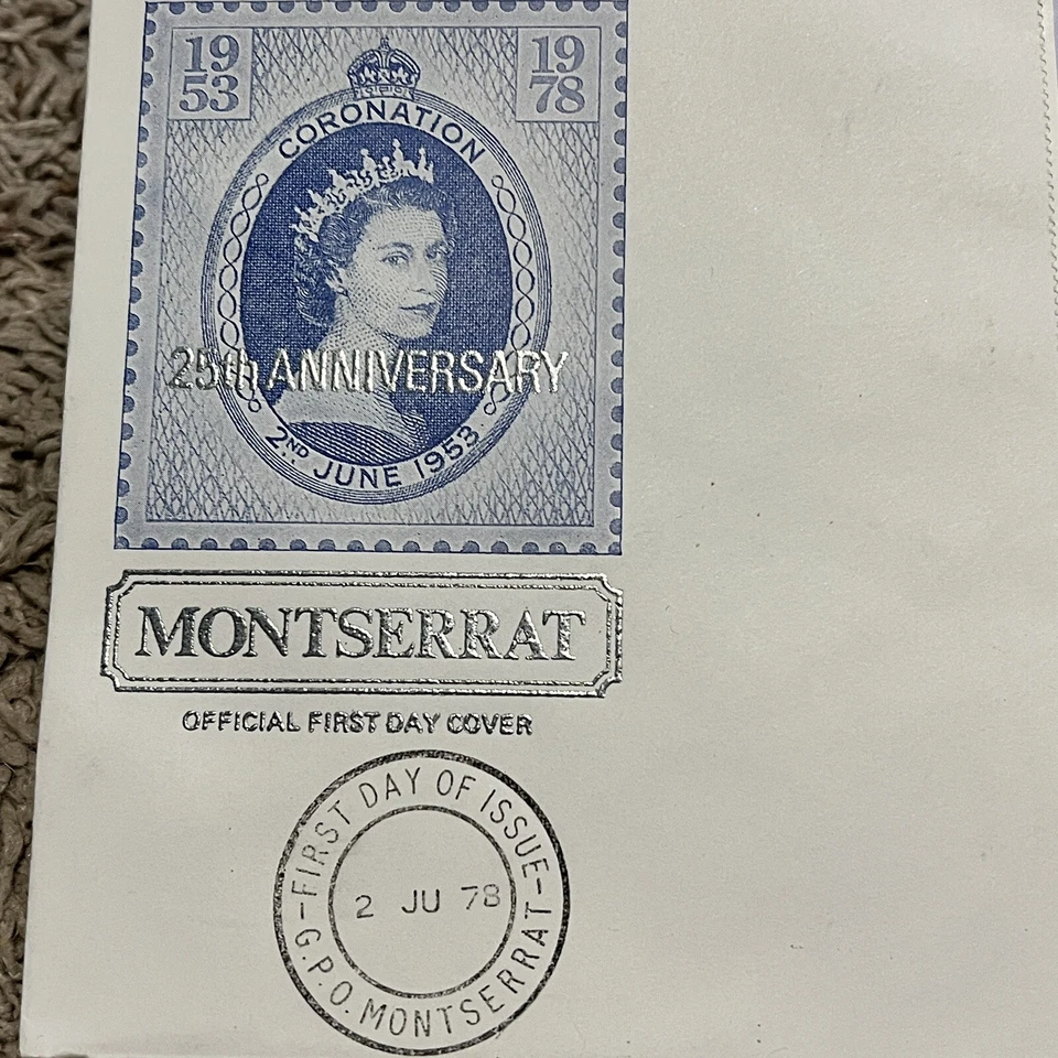 1953 MONTSERRAT 25TH ANNIVERSARY FDC COVER WITH GUTTER PAIRS QUEEN ELIZABETH II - Image 2 of 4