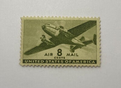 Rare - 1941 Air Mail Transport 8 Cents Stamp Olive Green
