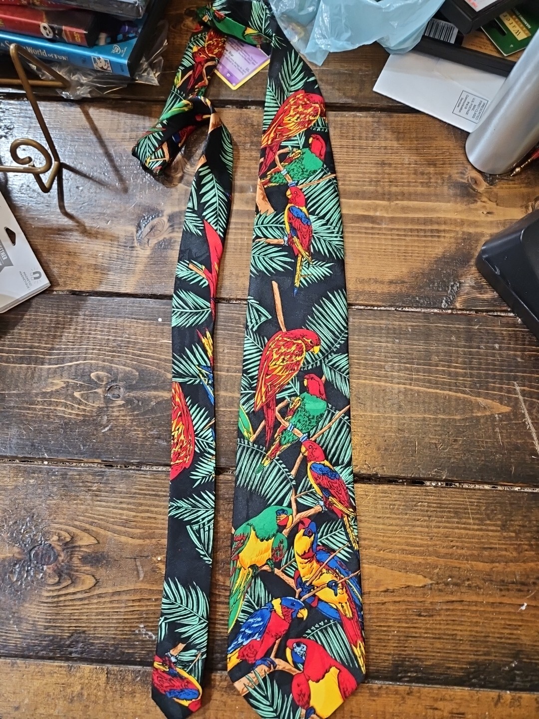 Rainforest Parrots Endangered Species Surrey Tie eBay