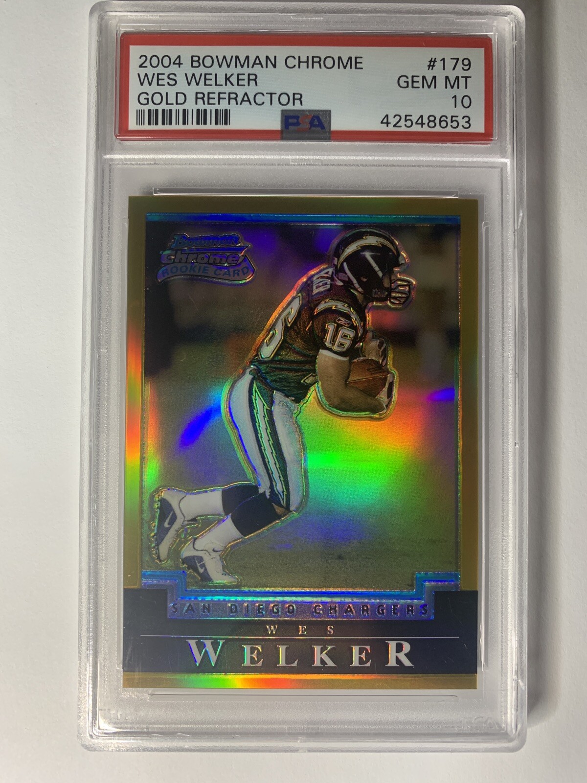 Wes Welker Bowman Chrome #179 Gold Refractor