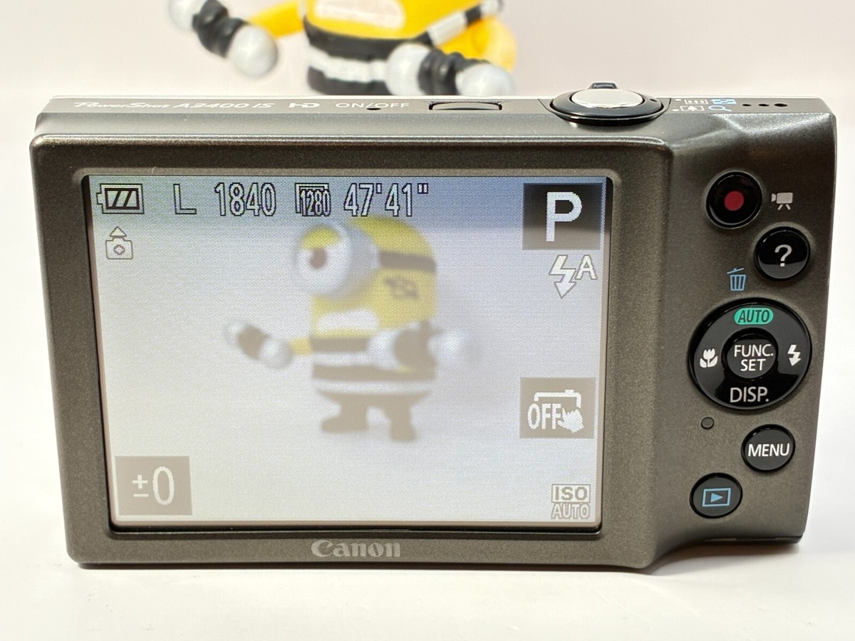 Canon PowerShot A3400 IS 16MP Digital Camera Silver Compact Tested