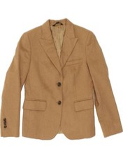 Brooks Brothers Womens Petite 2 Button Blazer Jacket Uk 10 Small Brown Ag06
