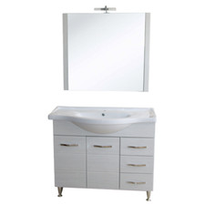 Antonella bathroom cabinet white ceramic sink base cm100x35x87h mirror 90x80cm