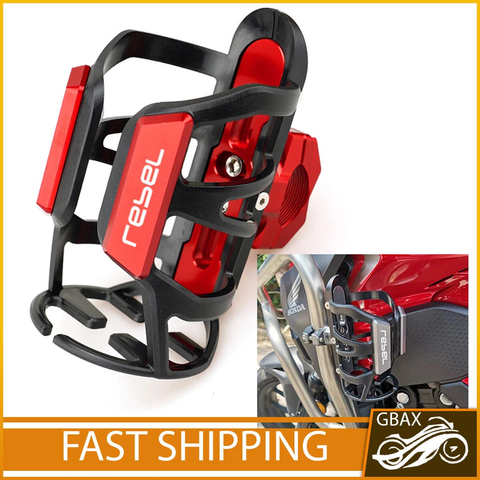 For Honda Rebel CMX 500 300 CNC Motorbike Beverage Water Bottle Drink Cup Holder - Image 2 of 4
