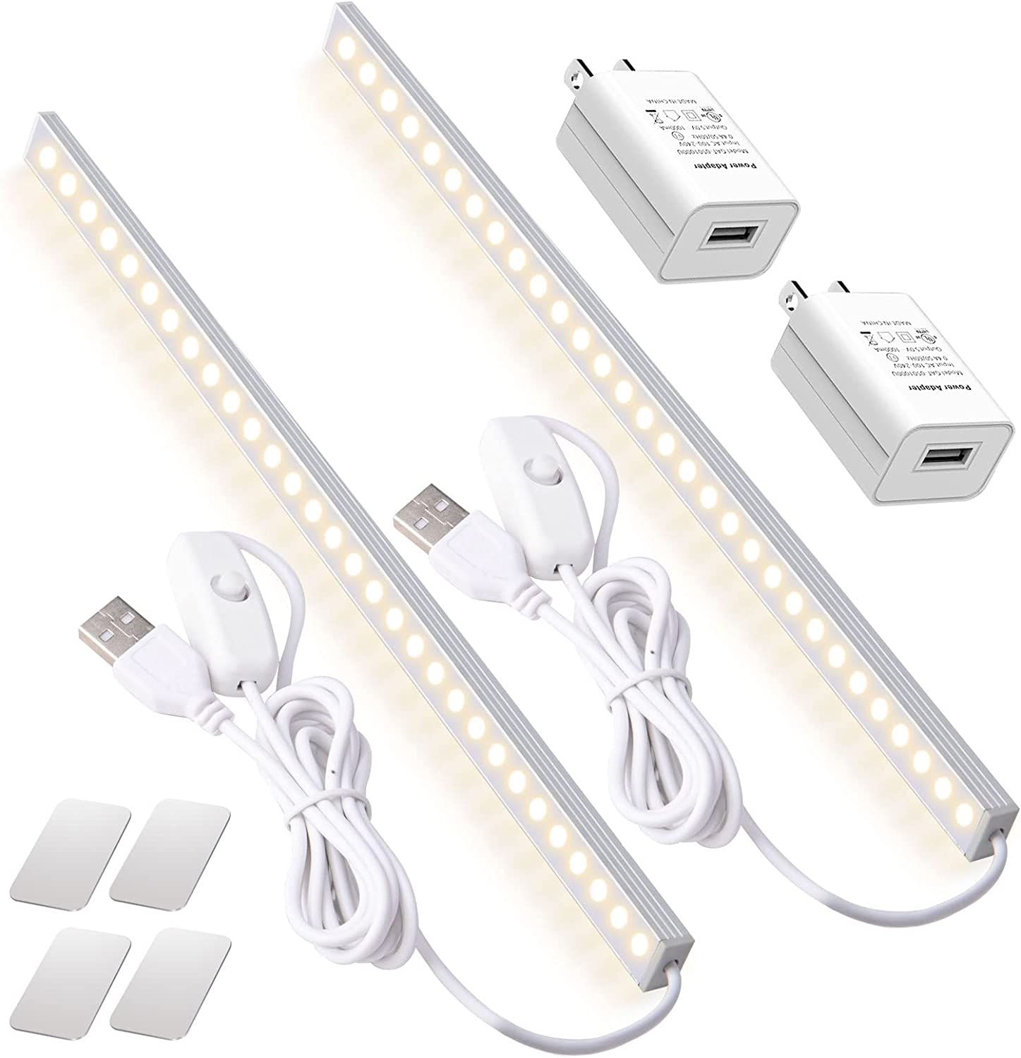 2Pack LED under Cabinet Light LED Light Bar with USB Powered under Cabinet Light