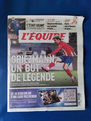 ANTOINE GRIEZMANN JOURNAL L'EQUIPE 11.01.2024 ''UN TOR DE LEGEND''