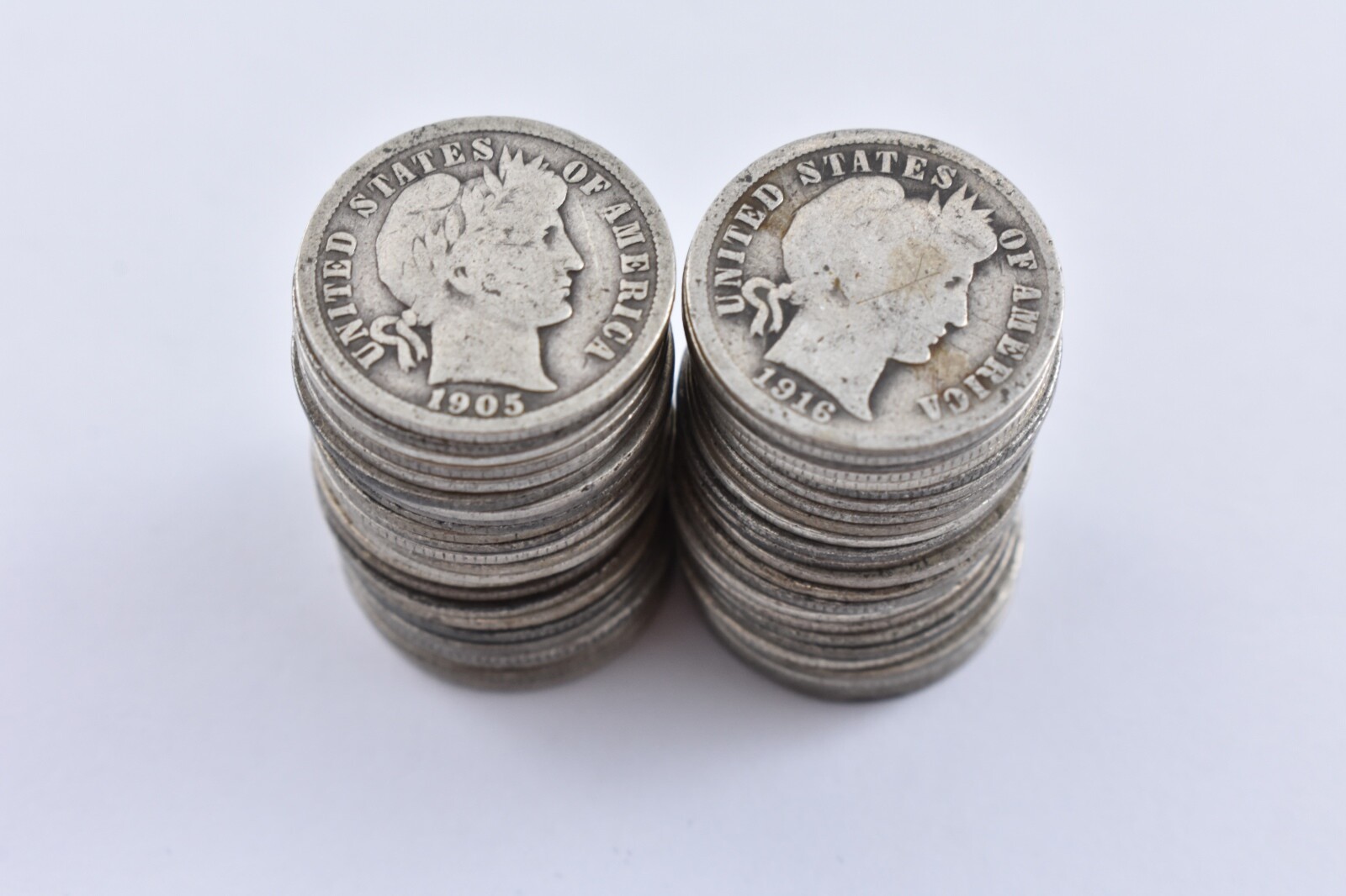 Roll 18921916 Barber 90 Silver Dimes Roll 50 Coin Lot Collection eBay