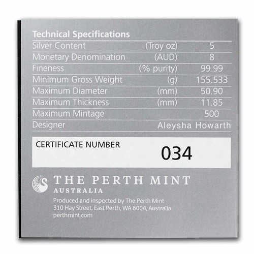 2023 Australia 5 oz Silver Swan PR-70 PCGS HR (FS, Swan Label) - Picture 6 of 6