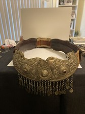 RARE ANTIQUE CEREMONIAL LEATHER ORNATE BELT  
