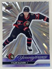 💂 TYLER KLEVEN 2023-24 Upper Deck Series 1 Young Guns Outburst Silver #2 Ottawa