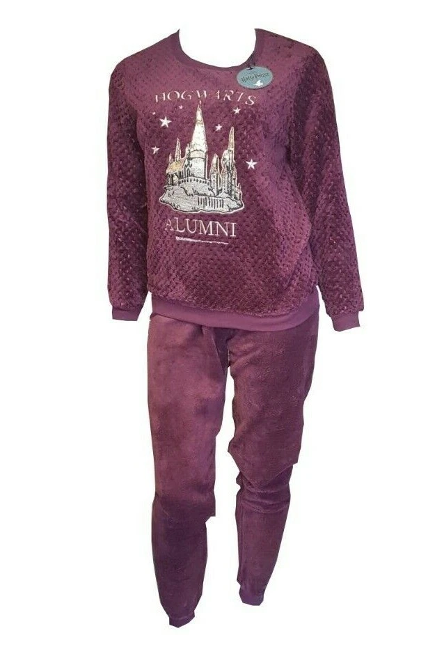 Harry Potter Soft Fleece Pyjama Set Hogwarts Detail Women s PJ