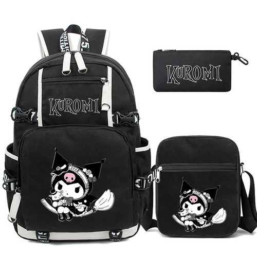 Juego de 3 piezas Mochila Kuromi Mochila Escolar Usb Bolsas de Viaje Mochilas Bolsa para Libros - Imagen 9 de 65