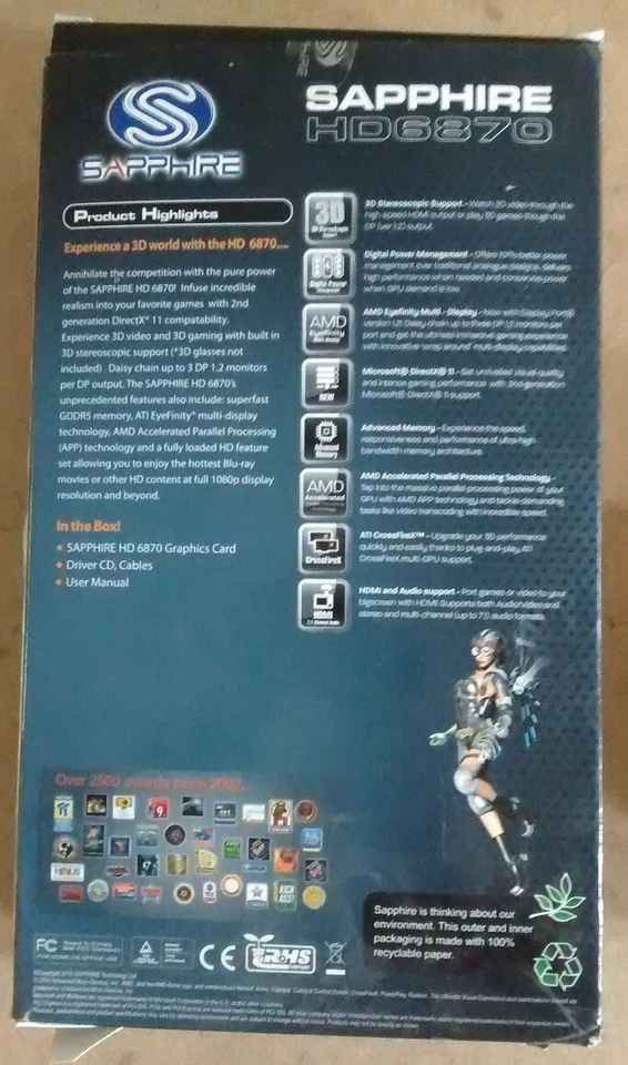 SAPPHIRE   Radeon HD 6870 graphics card 1GB GDDR5  unused  boxed - Image 2 of 4