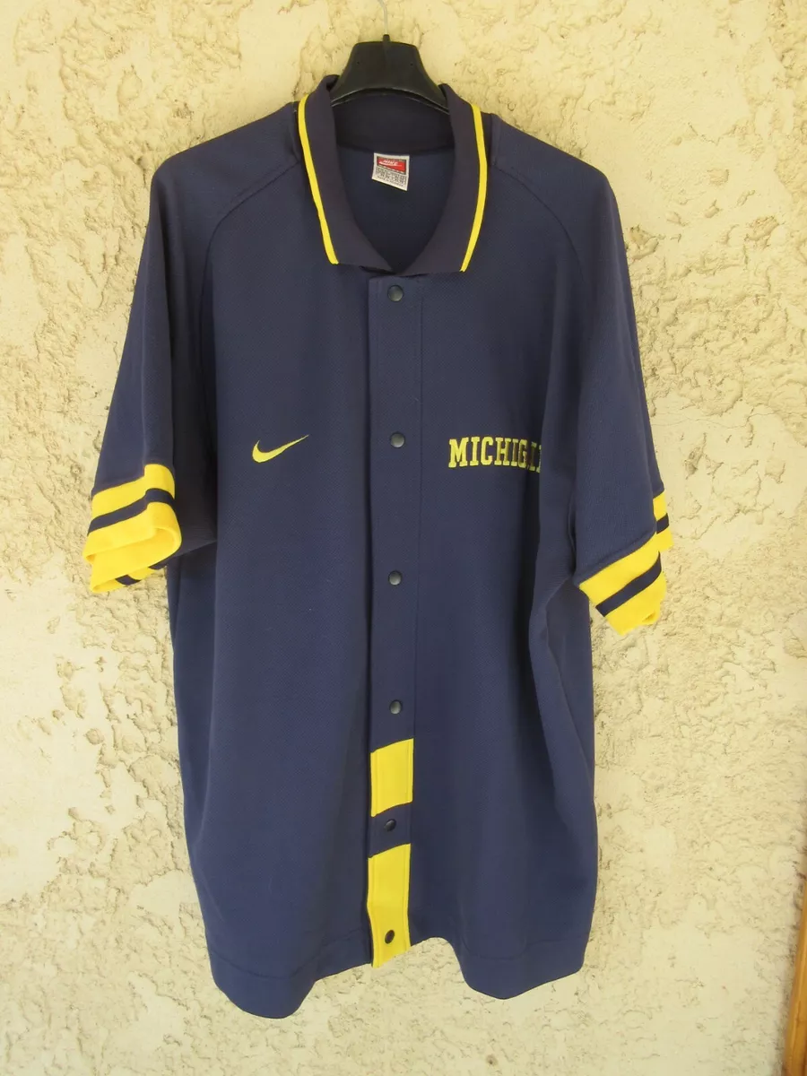 Maillot chemise baseball MICHIGAN NIKE MLB bleu marine shirt XL