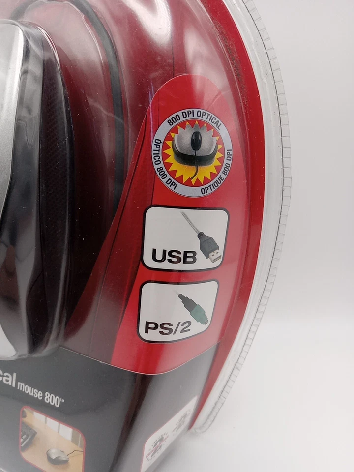 Labtec Optical Mouse 800-3 button Corded USB & PS/2 Adaptor Scroll Wheel Sealed - Image 2 of 4