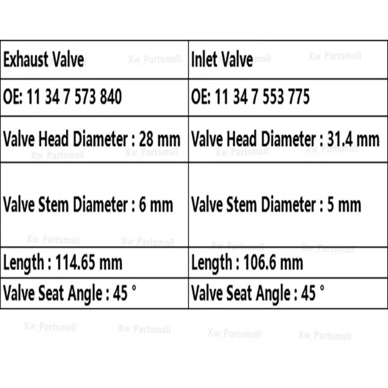 Engine part Intake & Exhaust Valves For 06-16 BMW 135i 335i 535i 11347553775 — 第 4/4 张图片
