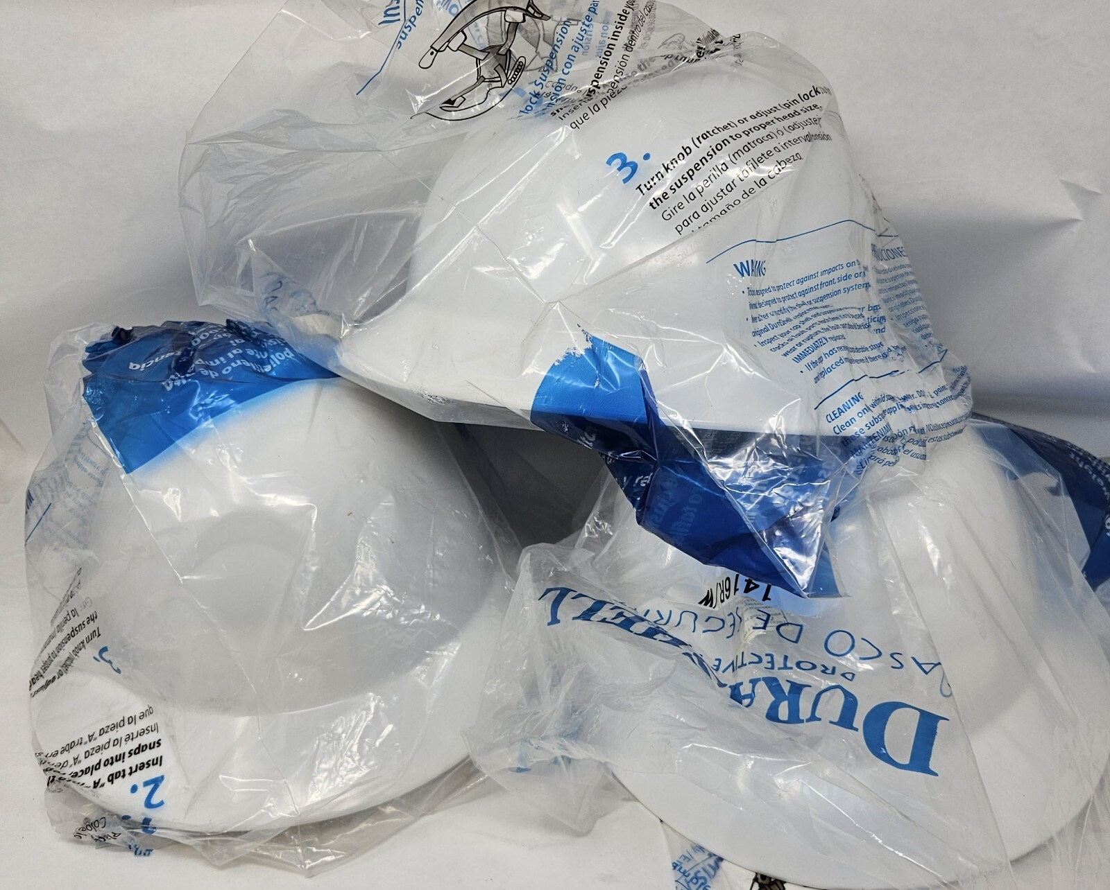 Durashell 1416R/W Full Brim White Hard Hat Qty 3