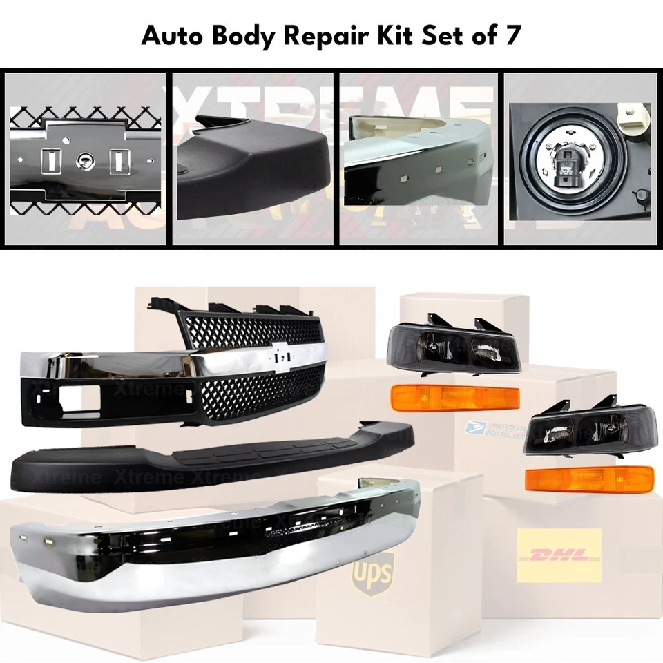 Front Bumper Chrome & Headlight Kit For 2003-2023 Chevy Express 2500 3500 4500 Foto 2 de 4