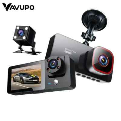 3-Kanal Dashcam, HD Nachtsicht, Überwachungskamera für Front- & Innenaufnahme