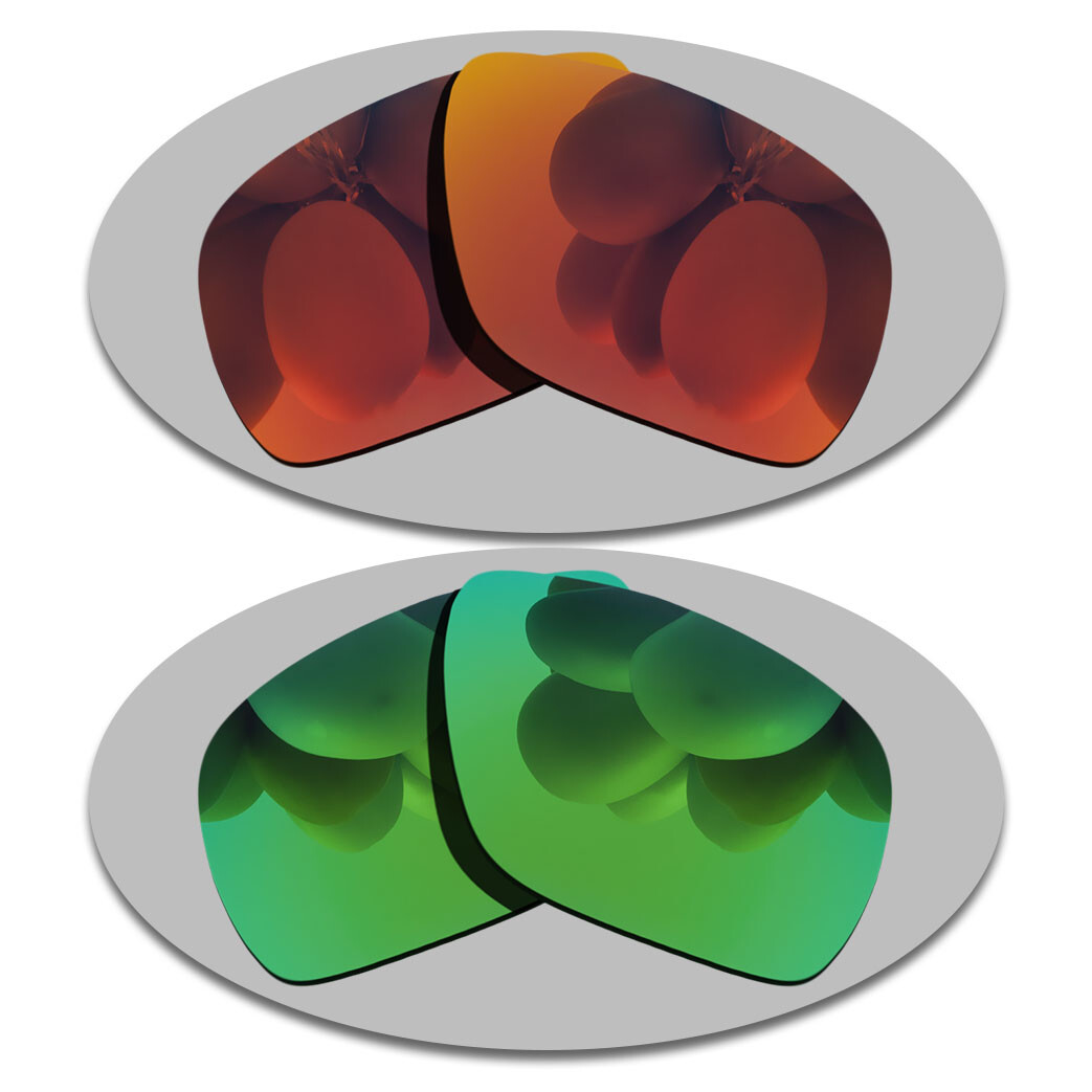 Fire Red&Green Polarized Lenses Replacement For-Carrera Grand Prix 2 t4090