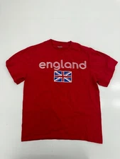 Brisco Brands Red England Flag Graphic Print Short Sleeve Shirt Mens Size Small