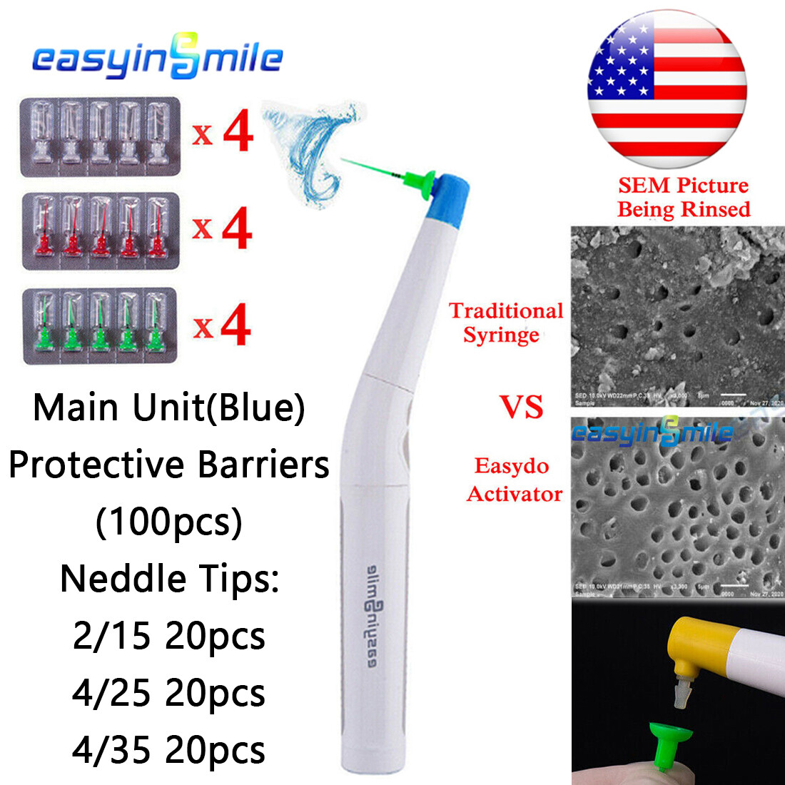 Dental Eddy Endo ultrasonic Irrigator Activator Cordless Preflex 60Tips