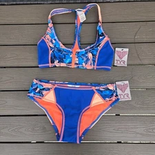 TYR Womens Florina Mikala Top W/bikini Bottom Bikini Set Multi/blue Size S  NEW 