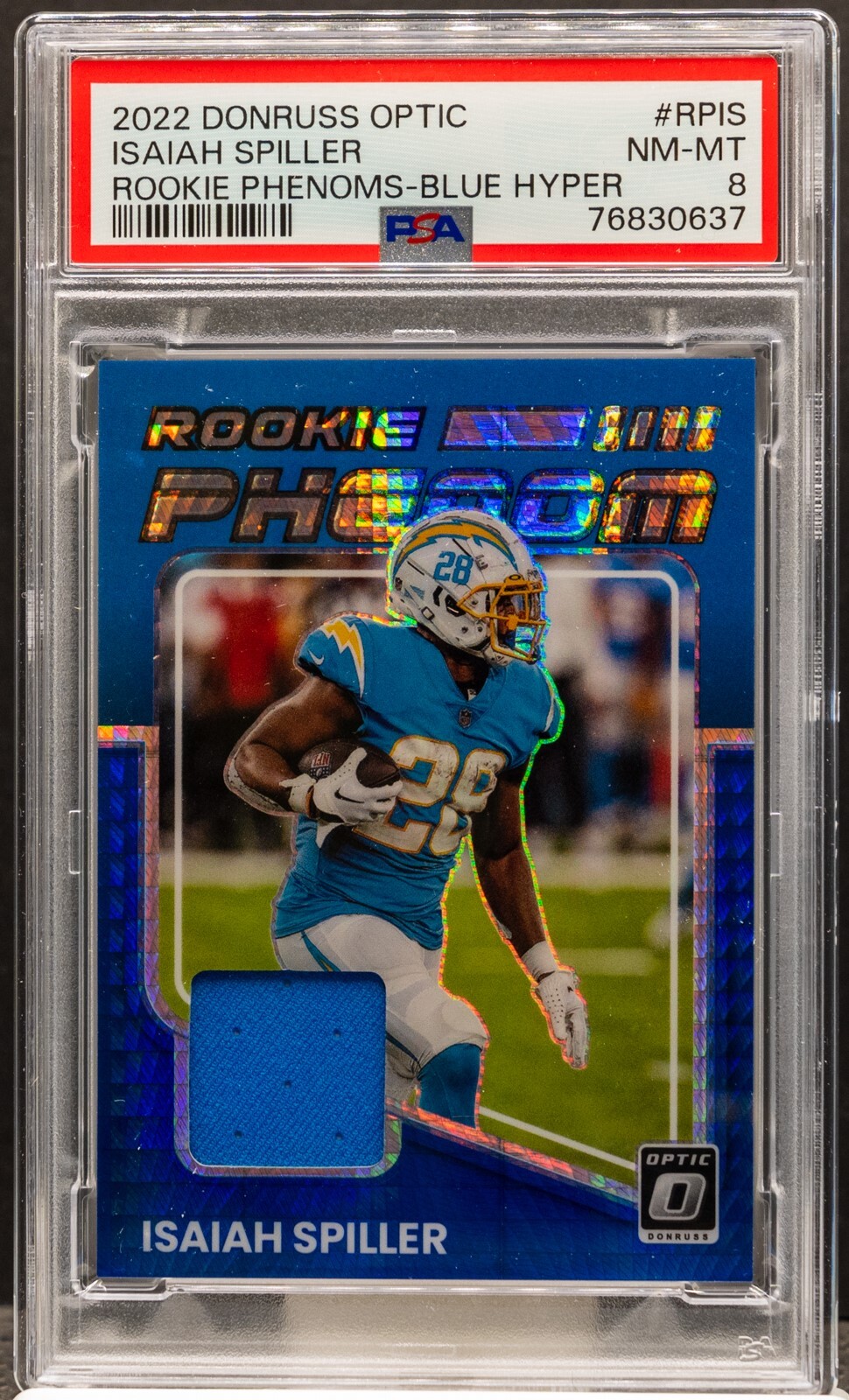 Isaiah Spiller Panini Donruss Optic Rookie Phenoms #RPIS Blue Hyper