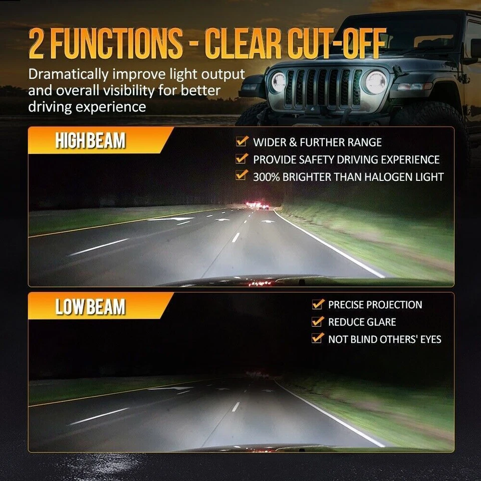 Faros LED de 9 pulgadas aprobados por el DOT DRL Hi/Lo para Jeep Gladiator JT 2018-2022 Foto 3 de 4