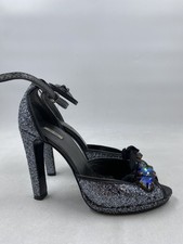 Miu Miu Glitter Peep Toe Heels 8.5