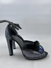 Miu Miu Glitter Peep Toe Heels 8.5