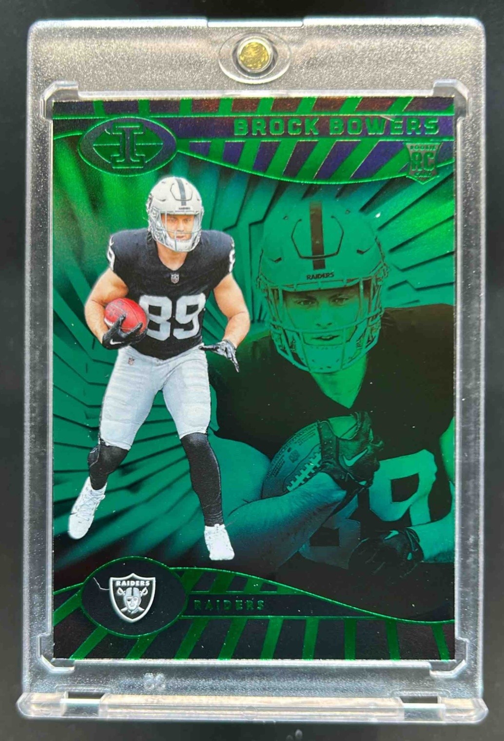 2024 Illusions Brock Bowers Emerald Trophy Collection RC #47 Raiders