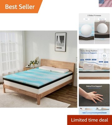 Luxury Twin Size 3-Inch Extra Firm Mattress Topper   Spine Alignment & Comfort