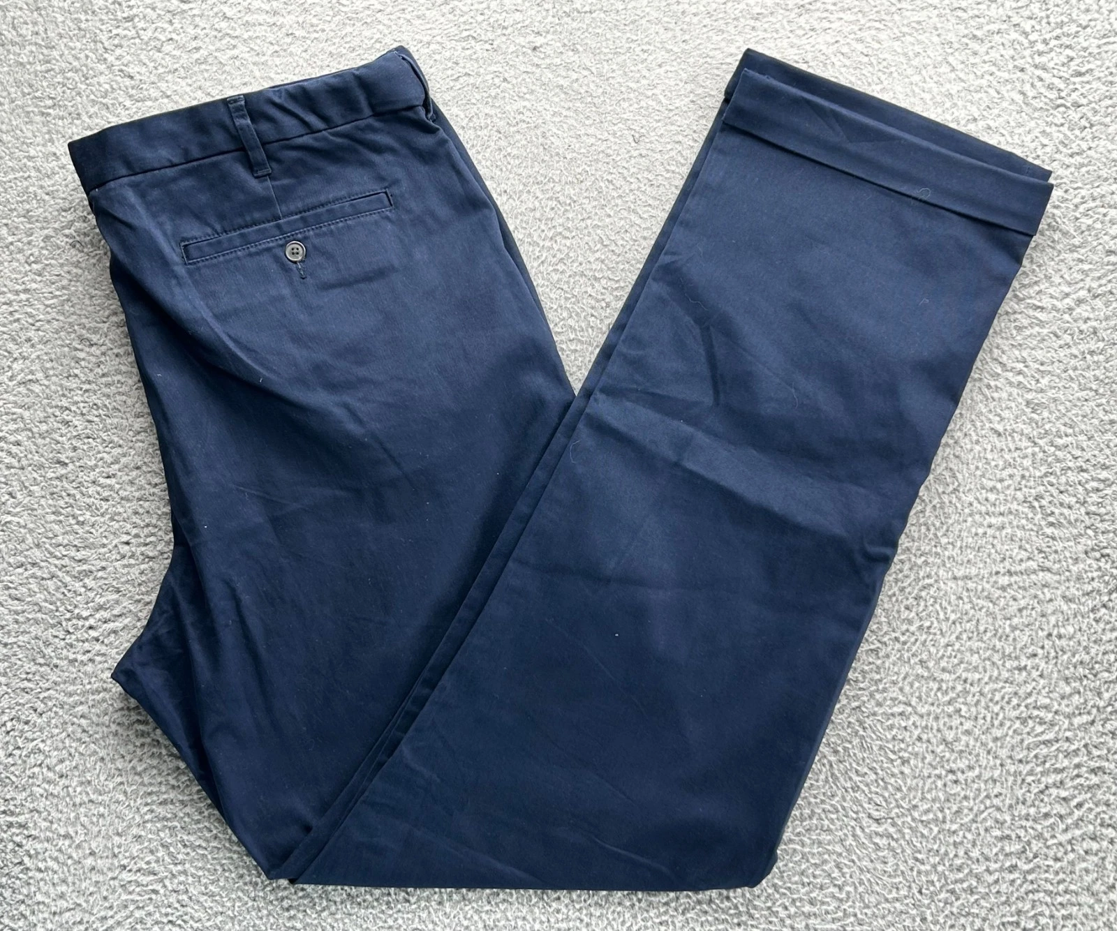 $90 New Lands' End Men's Traditional Fit CW Hybrid Chino Pants Navy 42x36