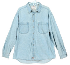 VTG Levi's Red Tab Men's XL Metal Button Faded Chambray Blue Long Sleeve Shirt