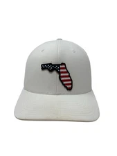 Florida American Flag Snapback Hat Cap White Branded Bills Adult Size OSFM